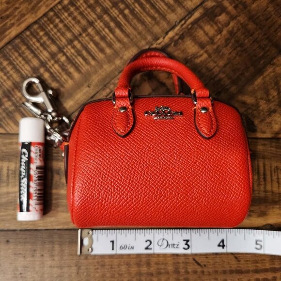 ✨️NWT Mini Coach Rowan Satchel Bag Charm Red✨️ - Picture 4 of 8